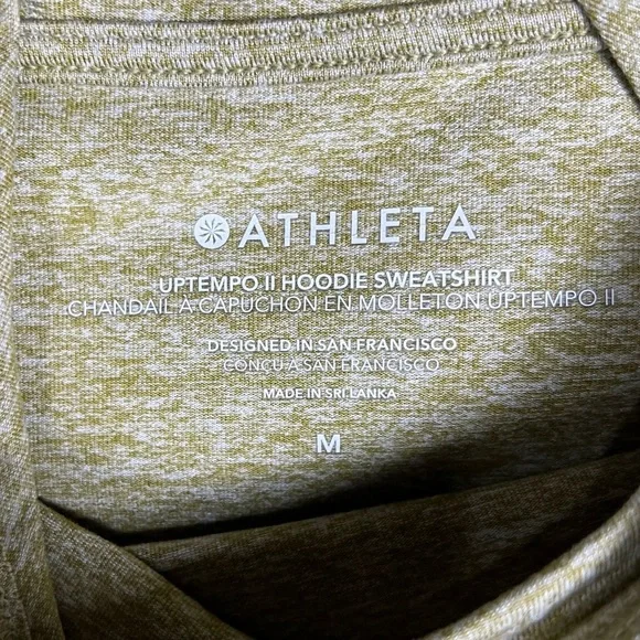 Athleta Hoodie Womens Medium Uptempo II Green Athletic Gym Lounge Outdoors Run - Picture 6 of 7
